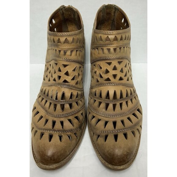 Sofft Westwood Boots Bootie Womens 11 Brown Laser Cut Cushioned Block Heel - Picture 3 of 9